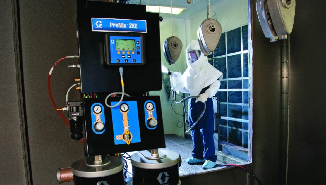 Дозаторы GRACO серии PROMIX 2KE в работе